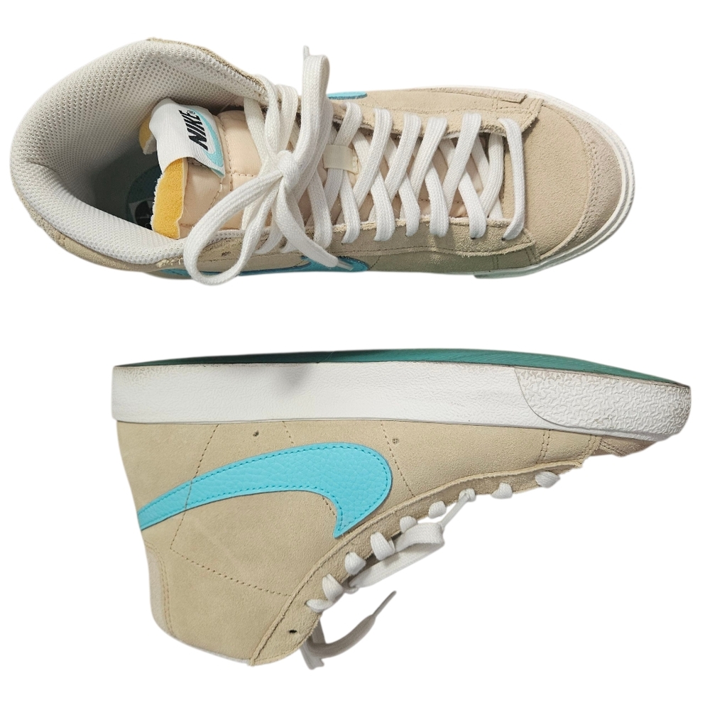 Nike Men's Blazer Mid 77 FJ4414-200 Desert Ore/Light Aqua Unisex - Picture 2 of 9